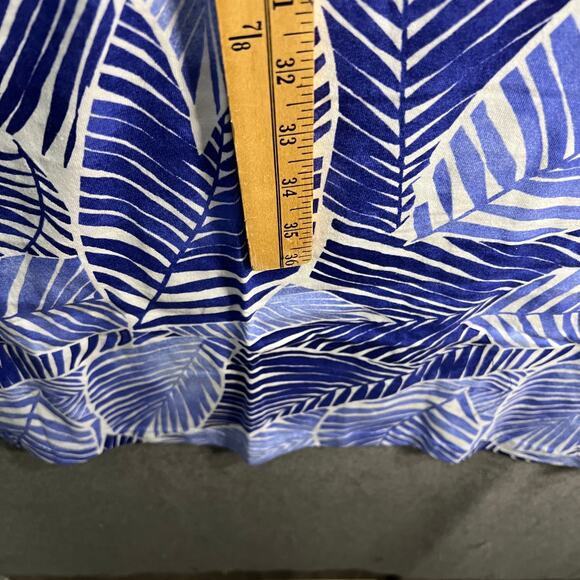 Stan Herman The Hamptons Petite 100% Cotton V-Neck Caftan Ocean/Palm Size PXS - Picture 6 of 10